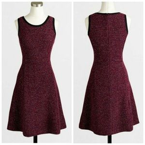 J. Crew Tweed Mini Sleeveless Dress Burgundy 00